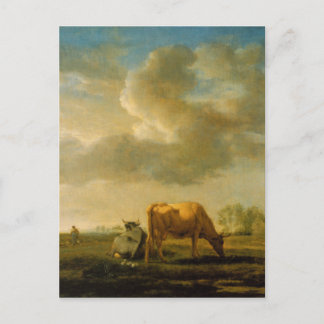 Kühe auf der Wiese von Adriaen van de Velde Postkarte