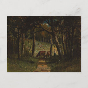 Kühe auf Forstweg - Edward Banister Postkarte