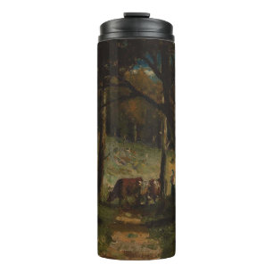 Kühe auf Forstweg - Edward Banister Thermosbecher