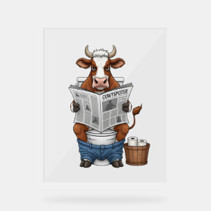 Kühe auf Toilette , Landwirtschafts- und Tierzucht Acrylschild