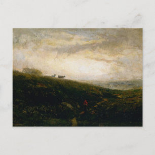 Kühe, die Hillside verlassen, Edward Banister Postkarte