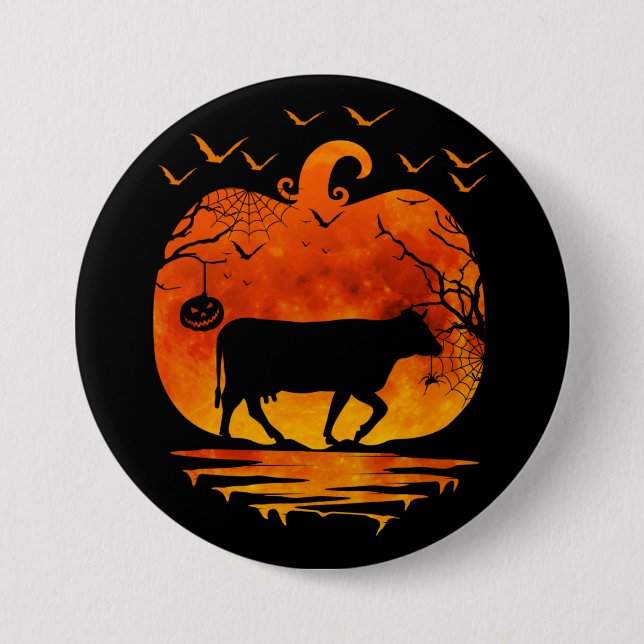 KUHE HALLOWEEN KOSTEN PUMPKIN FALLSAISON BUTTON (Vorderseite)