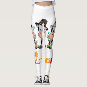 Kühe Happy Hallothanksmas Shirt, Halloween Thanksg Leggings