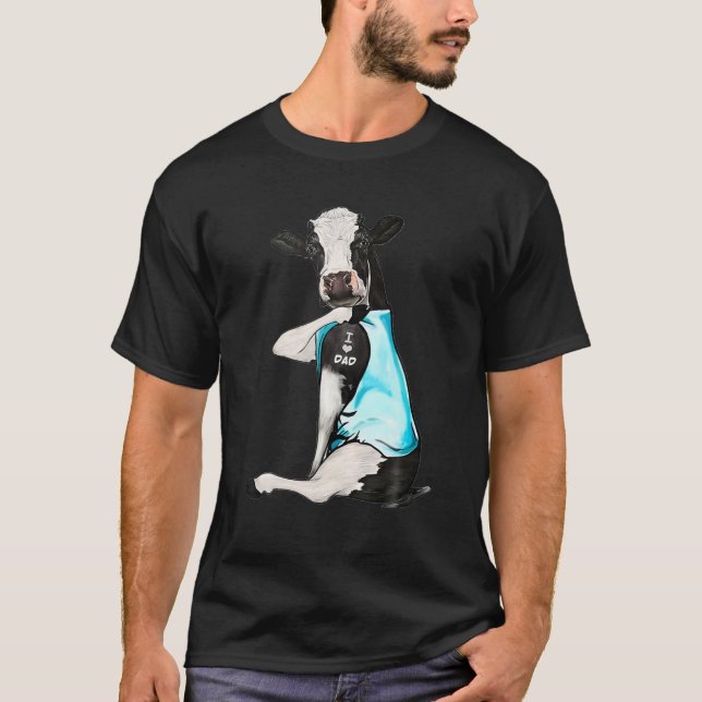 Kühe Heifer Tattoos I Liebe Vater Kuh Lover Gesche T-Shirt (Vorderseite)