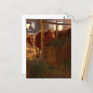 Kühe im Stall von Gustav Klimt Postkarte