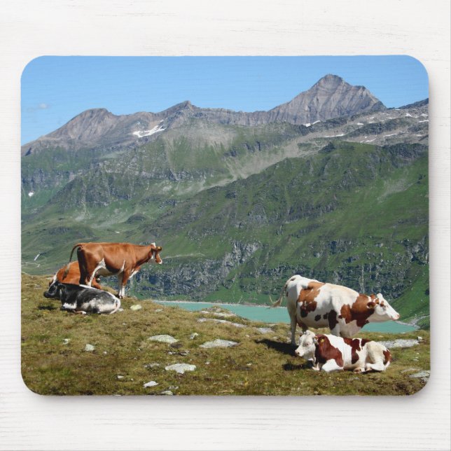 Kühe in den Bergen Mousepad (Vorne)