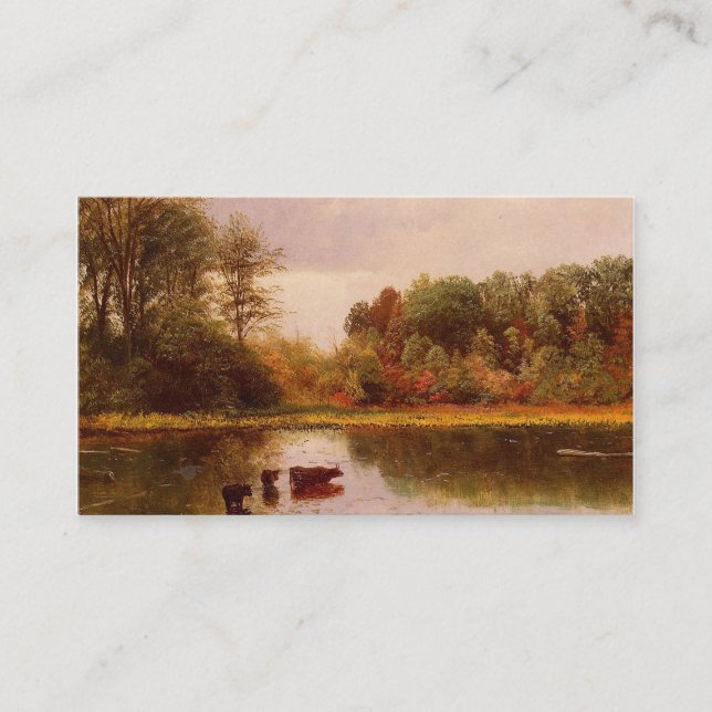 Kühe in einer Wasserlandschaft Albert Bierstadt Visitenkarte (Vorderseite)