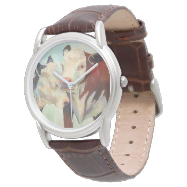 Kühe in Liebe Armbanduhr (Schrägansicht)