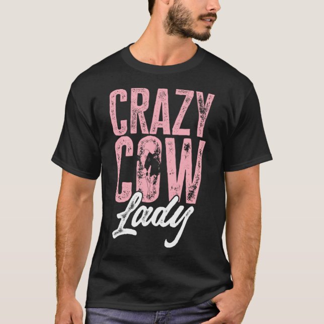 Kühe Landtiere - Crazy Cow Lady Pullover Hoodie (Vorderseite)