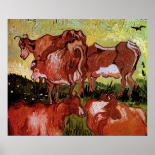 Kühe (nach Jordaens) von Vincent van Gogh Poster