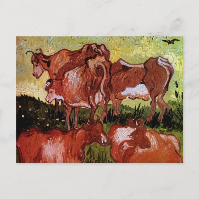Kühe (nach Jordaens) von Vincent van Gogh Postkarte (Vorderseite)
