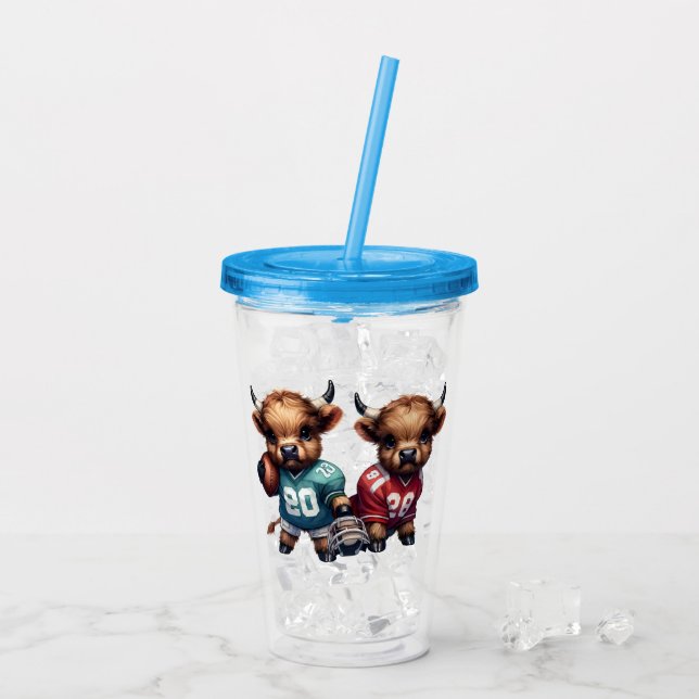 Kühe und Fußball Acryltrinkbecher (Rückseite Ice)