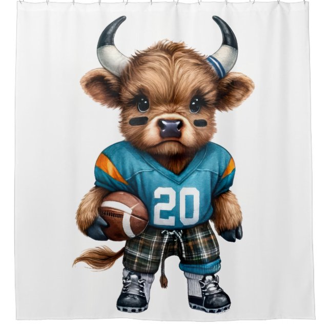 Kühe und Fußball Duschvorhang (Vorderseite)