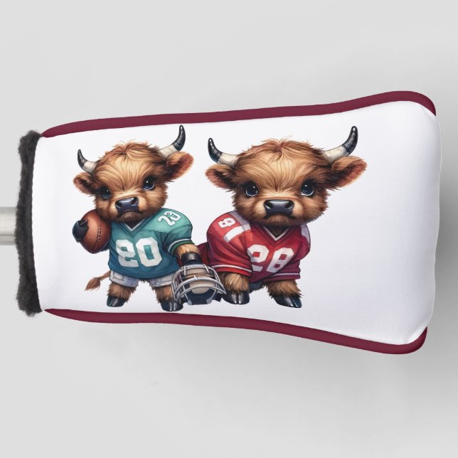 Kühe und Fußball Golf Headcover (Vorderseite)