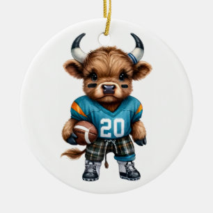 Kühe und Fußball Keramik Ornament