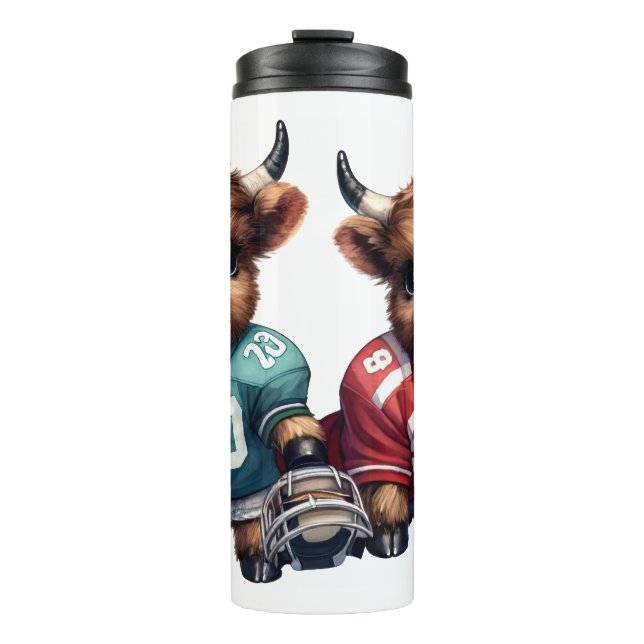 Kühe und Fußball Thermosbecher (Vorderseite)