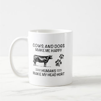 Kühe und Hunde machen mich glücklich Kaffeetasse