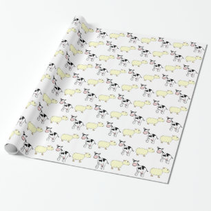 Kühe und Schafe Geschenkpapier