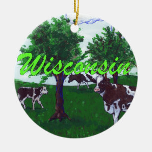 Kühe von Wisconsin Keramikornament