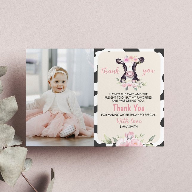 Kuhfarm Geburtstag Foto Danke Karte (Von Creator hochgeladen)