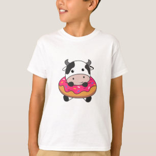 Kuhfarm Tier in Donut Kawaii Kühe Donuts T-Shirt