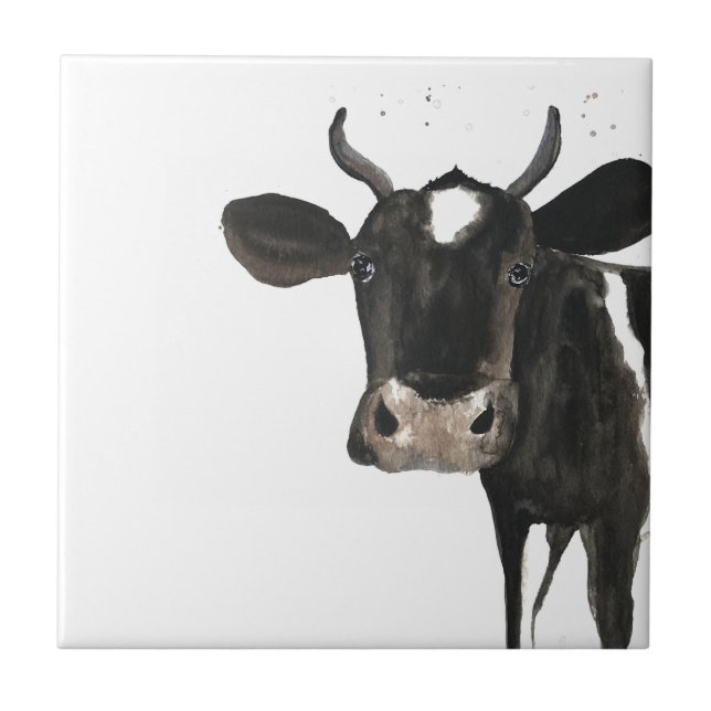 Kuhfarm Tiere Aquarellbilder Bauernhof Kunst Fliese (Vorderseite)