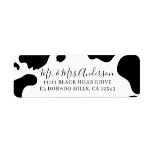 Kuhflecken Hochzeit Druck Schwarz & Weiß