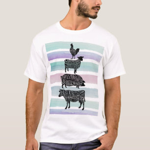 Kuhfleisch Fleisch von Hühnerfleisch von Kühen, Sc T-Shirt