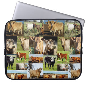 Kuhfoto-Collage, Laptopschutzhülle