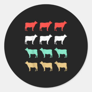 Kuhgeschenk   Cow Design - Funny Cow Lover Runder Aufkleber