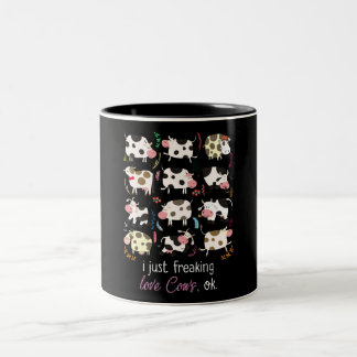 Kuhgeschenk| Ich habe nur Liebe Kühe OK Zweifarbige Tasse