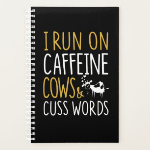 Kuhgeschenk Ich laufe mit Coffein Cows & Cuss Wo Planer