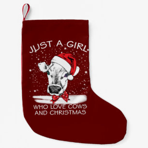 Kuhgeschenk  Nur ein Mädchen, das Kühe und Weihn Kleiner Weihnachtsstrumpf