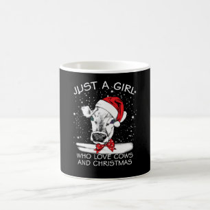 Kuhgeschenk  Nur ein Mädchen, das Kühe und Weihn Verwandlungstasse