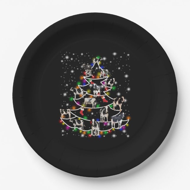 Kuhgeschenk| Weihnachts-Xmas-Hut-Kuh-Lover-Geschen Pappteller (Vorderseite)