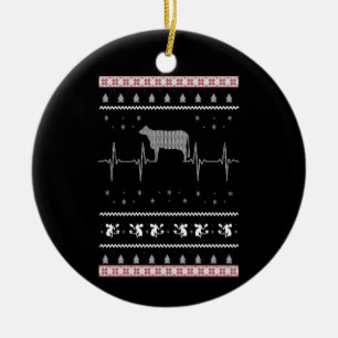 Kuhgeschenk Weihnachtsschneekuh Keramik Ornament