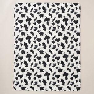 Kuhgirl Cowboy Schwarz Weiß Kuh Druck   Sherpadecke