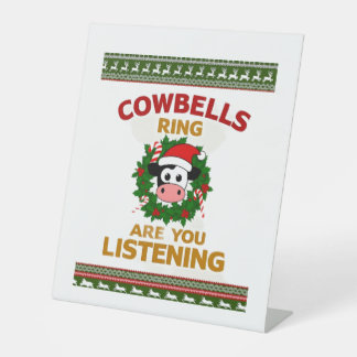 Kuhglocken läuten, hörst du Weihnachten Lustig C Sockelschild