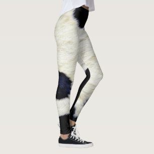 Kuhhaut Pelze Textur Schwarz und Weiß anpassen Leggings