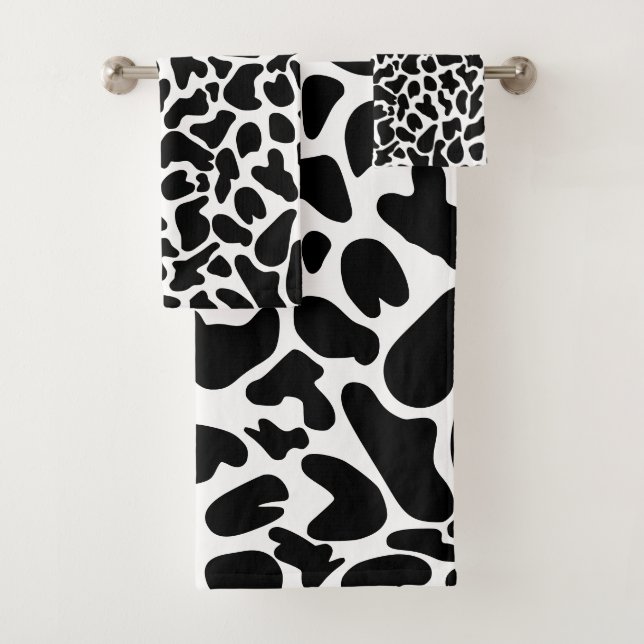 Kuhhautmuster Elegant Badhandtuch Set (Insitu)
