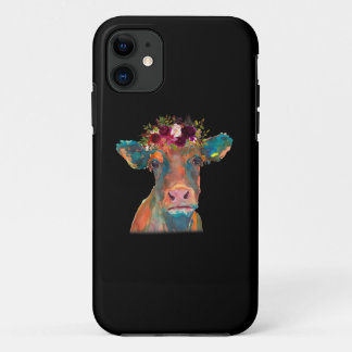Kuhkopfgesicht farbenfrohe Wasserfarbe | Kuhgesche Case-Mate iPhone Hülle