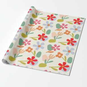 Kühl aussehendes abstraktes Blumenmuster-Design Geschenkpapier