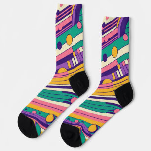 Kühl, bunt Retrodesign der 80er/90er Socken
