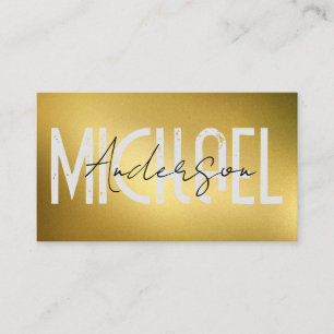 kühl   Kursivschrift   Gold Textur Visitenkarte