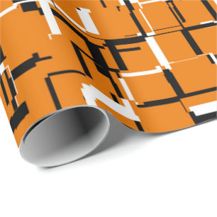 Kühl Orange Schwarz Weiß Geschenkpapier