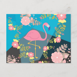 Kühl Trendig Chic Niedlich Rosa Weiblich Blumen Fl Postkarte