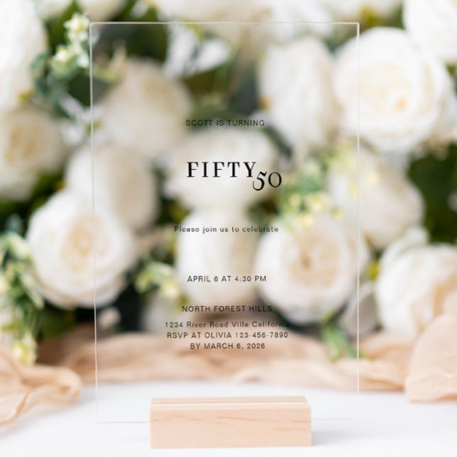 kühl und einfach 50. Geburtstag Acryleinladungen (Von Creator hochgeladen)