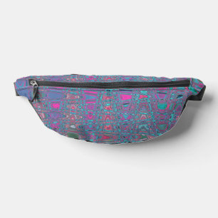 Kühle abstrakte blaue und magenta Retro-Zickzackwe Bauchtasche