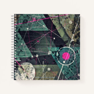 Kühle abstrakte digitale Graffiti-Kunst Geometrie Notizbuch
