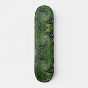 Kühle abstrakte Retro Chartreuse grüne Blumenspira Skateboard